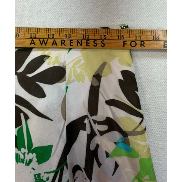 Chicos Womens  Floral A-Line Skirt Size 2 Medium Green/White/Brown - Picture 7 of 10